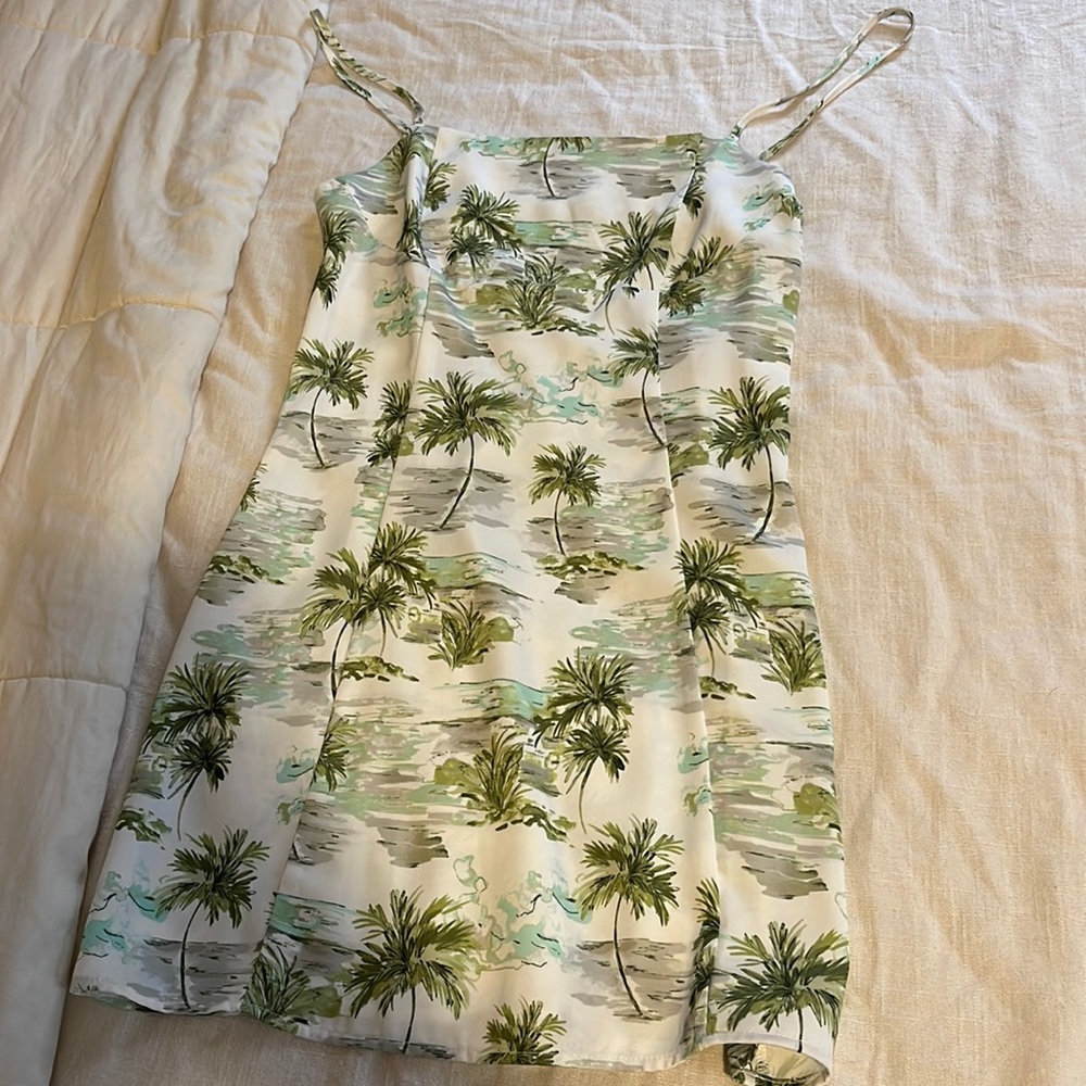 Satin Palm Tree Dress